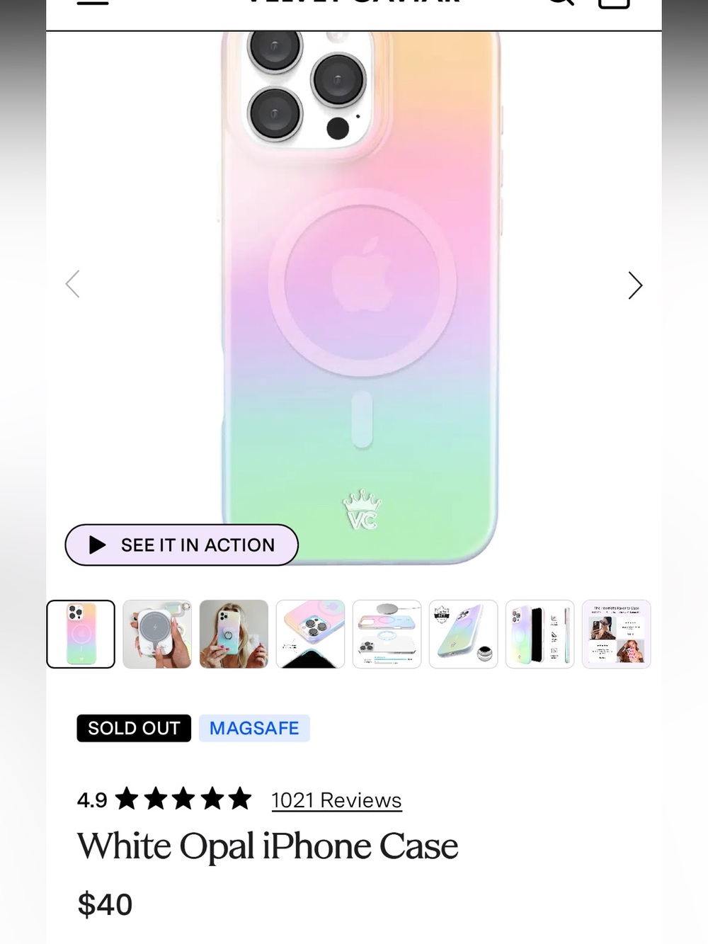 Velvet Caviar White Opal Pastel Gradient MagSafe iPhone Case IPhone 16 Pro Max